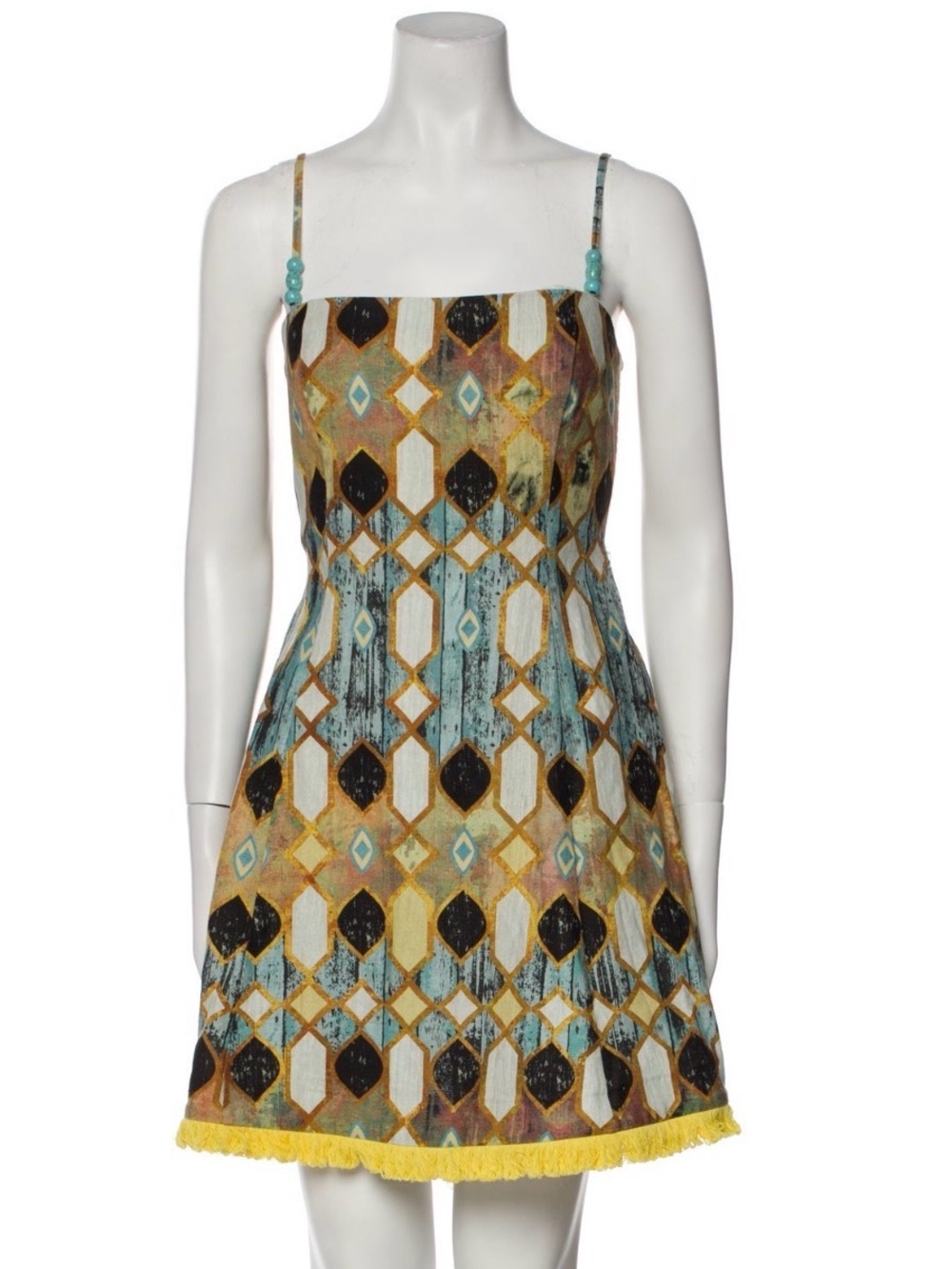 Vintage Christian Lacroix Geometric Print Summer Mini Dress - Picture 6 of 10